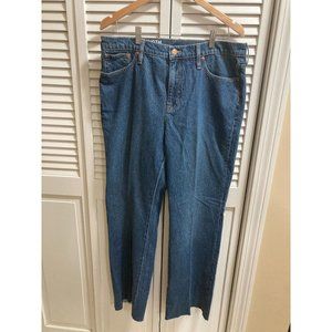 NWT J. Crew Full Length Boot Raw Edge Denim Jeans in Kamari Wash Size 32 (US 14)